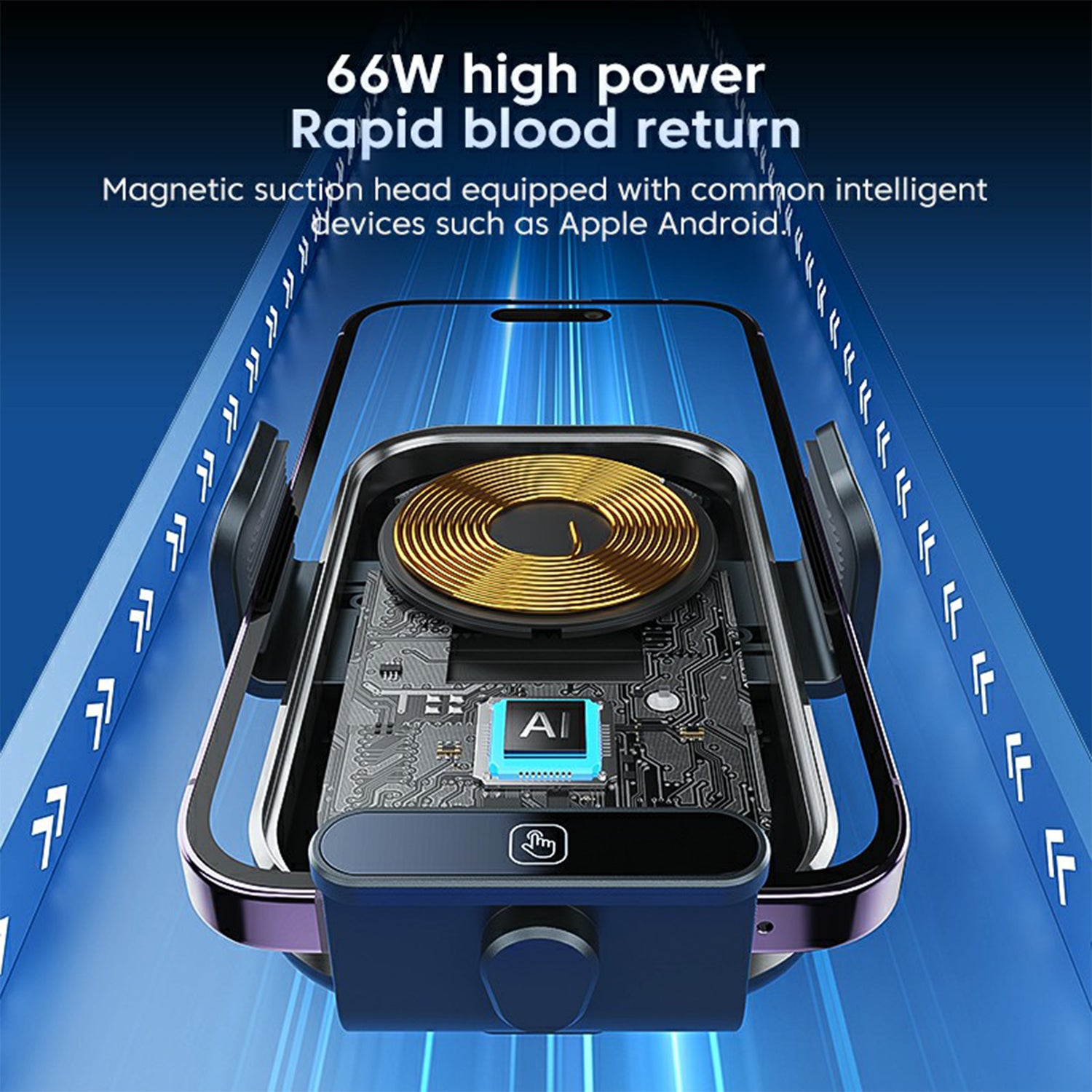 X12s 66W High Power Intelligent Induction Car Air Vent Hook Wireless Charger