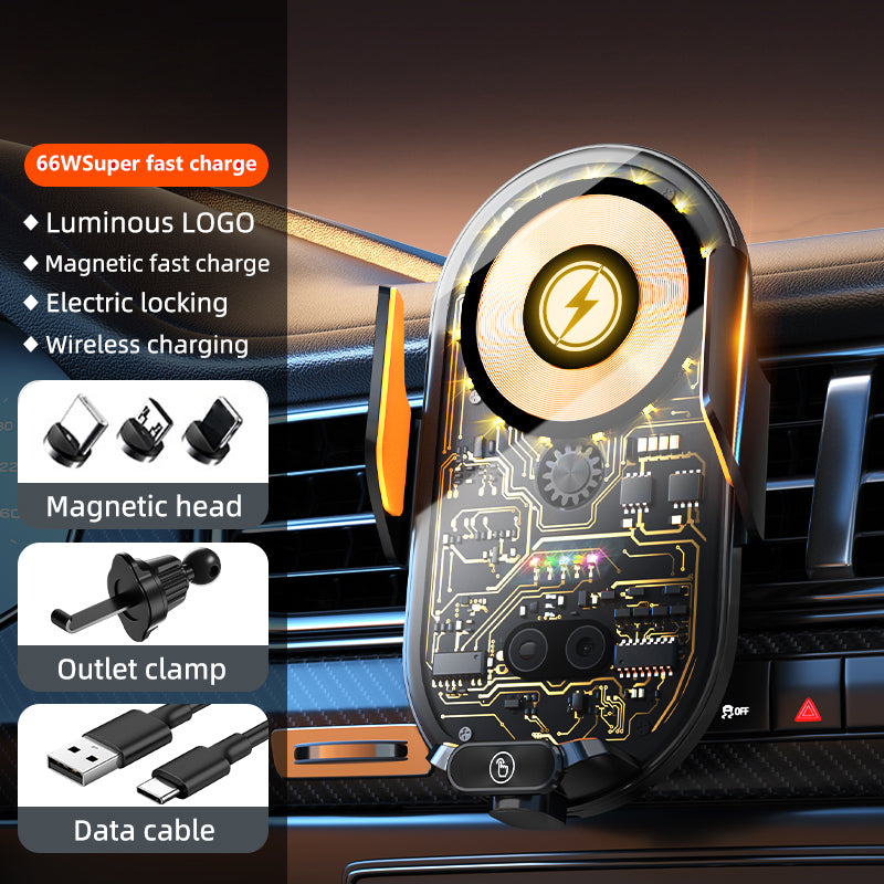 C23 Car Air Vent Phone Holder Wireless Charger 66W Phone Charging Bracket with 3 Magnetic Plugs
