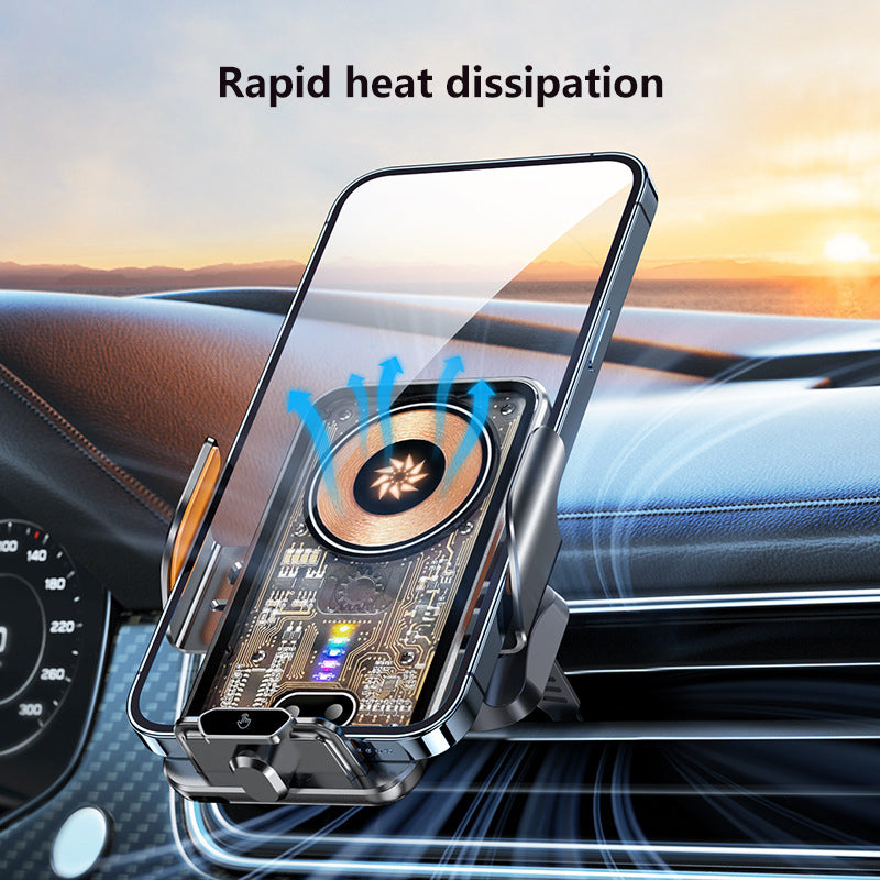 M7 Transparent Car Air Vent Phone Wireless Charger 66W Phone Charging Bracket with 3 Magnetic Plugs