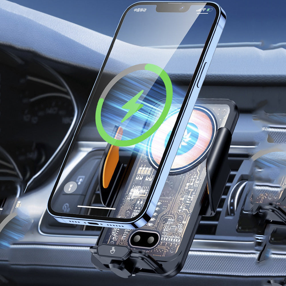 M7 Transparent Car Air Vent Phone Wireless Charger 66W Phone Charging Bracket with 3 Magnetic Plugs