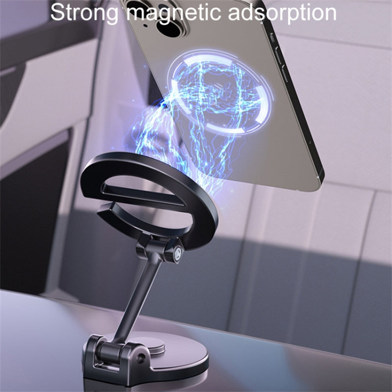 D38 E-shape Alloy Magnetic Car Phone Holder for iPhone 16 / 16 Ultra / 16 Pro / 16 Pro Max Car Dashboard Folding Mount