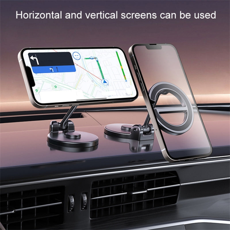 D38 E-shape Alloy Magnetic Car Phone Holder for iPhone 16 / 16 Ultra / 16 Pro / 16 Pro Max Car Dashboard Folding Mount
