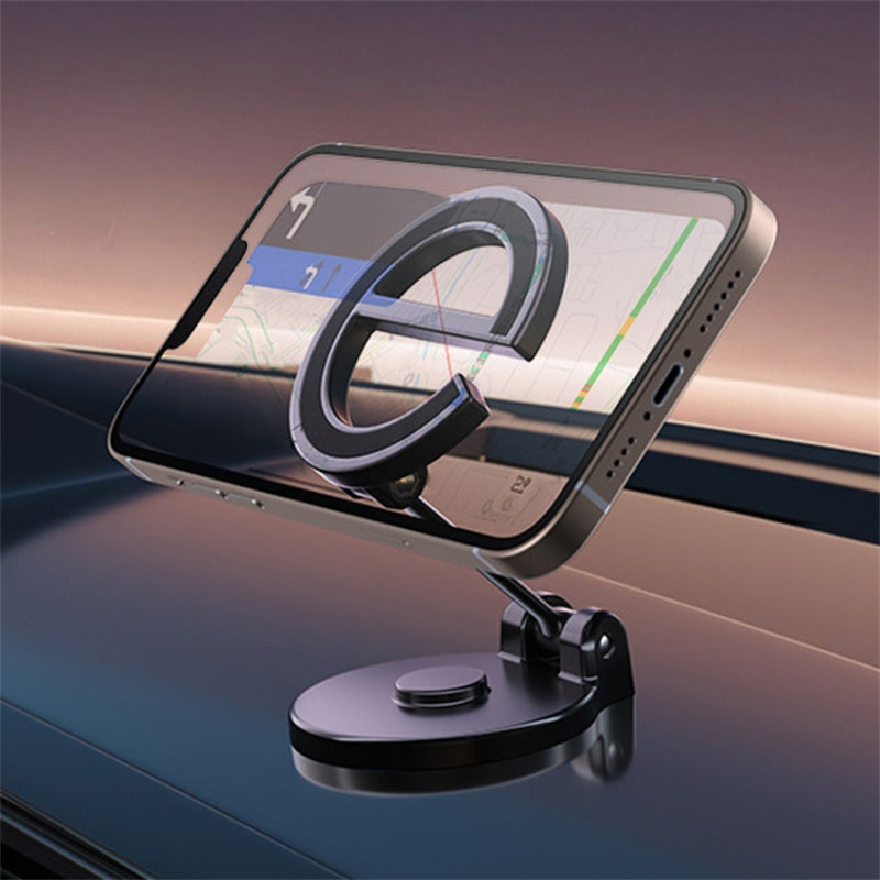 D38 E-shape Alloy Magnetic Car Phone Holder for iPhone 16 / 16 Ultra / 16 Pro / 16 Pro Max Car Dashboard Folding Mount