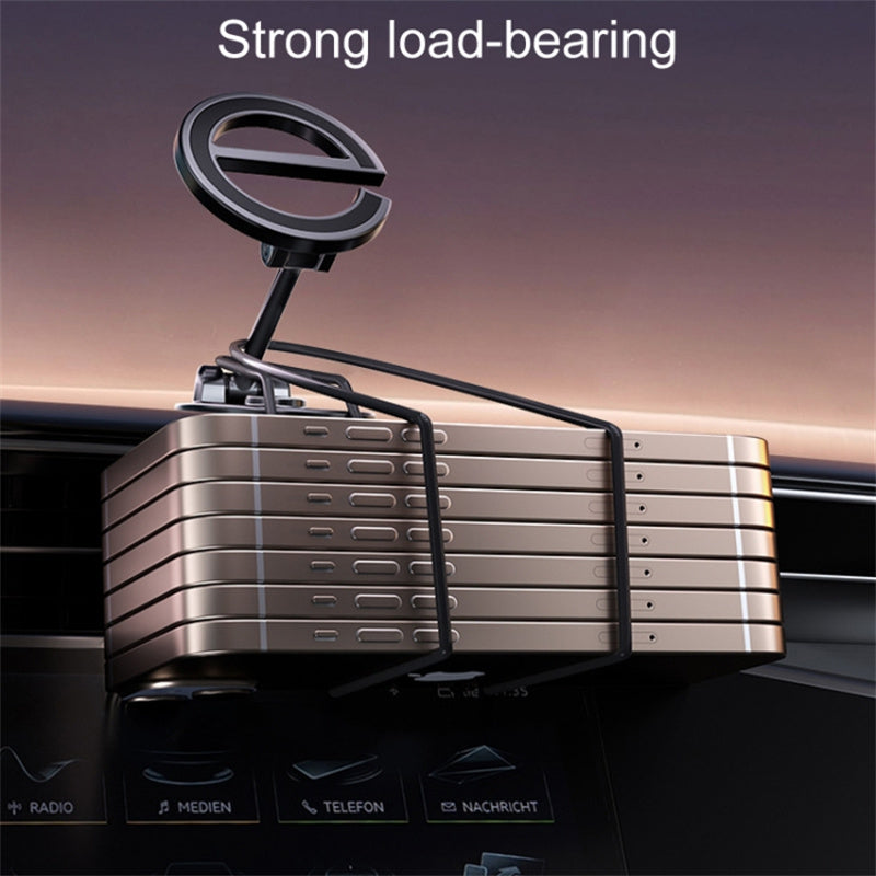 D38 E-shape Alloy Magnetic Car Phone Holder for iPhone 16 / 16 Ultra / 16 Pro / 16 Pro Max Car Dashboard Folding Mount