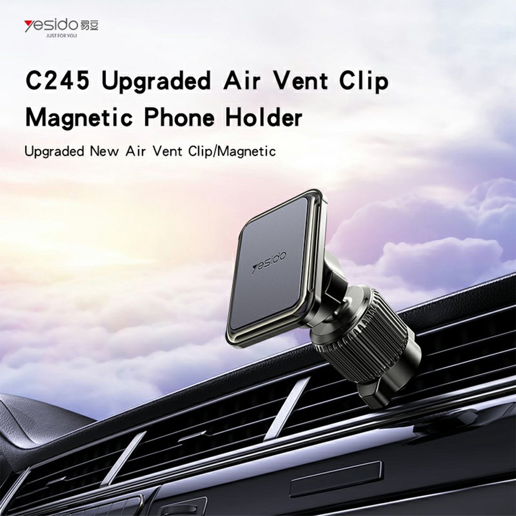 YESIDO C245 Hook Type Magnetic Mobile Phone Holder Bracket for Car Air Outlet