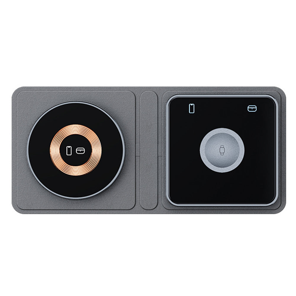 XH-X8C 3-in-1 15W Magnetic Wireless Charger for Cell Phones / Earbuds / Watches Acrylic Version, Without Stand