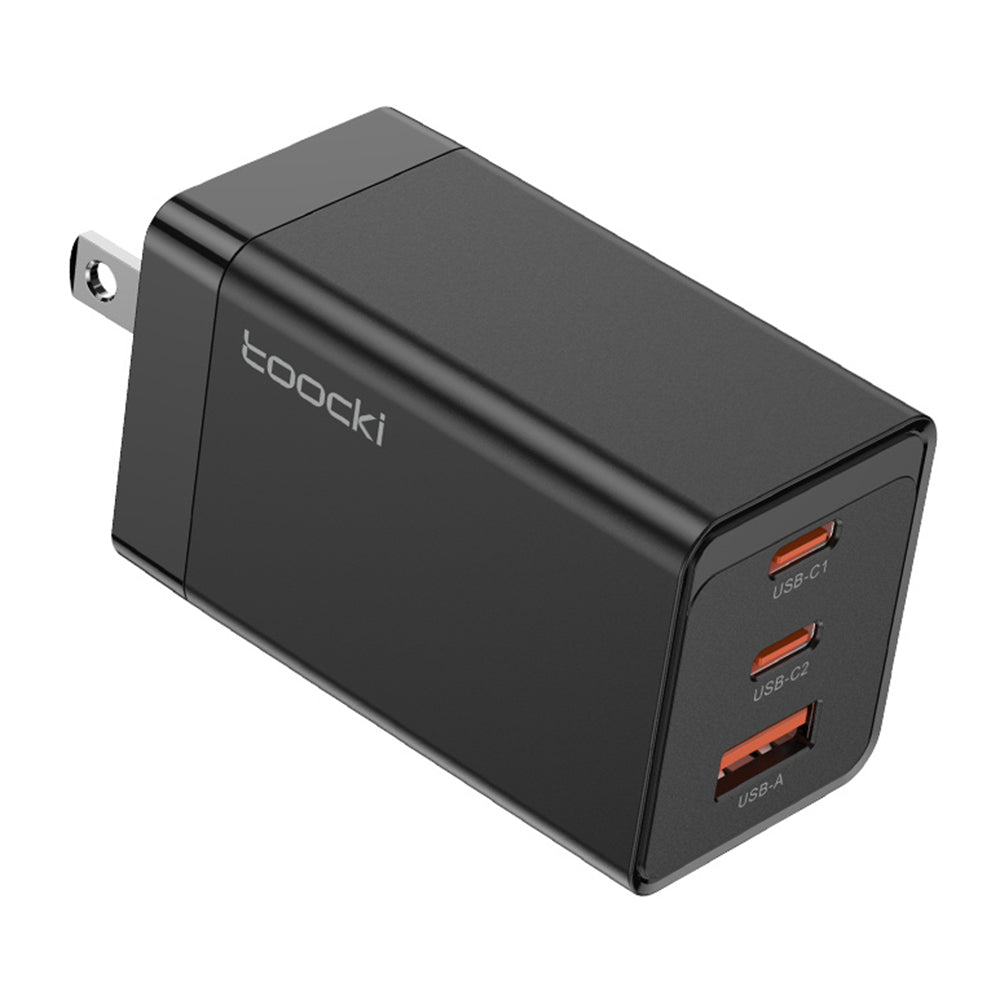 TOOCKI PD 67W Fast Charging Adapter Dual Type-C+1 USB-A GaN Wall Charger