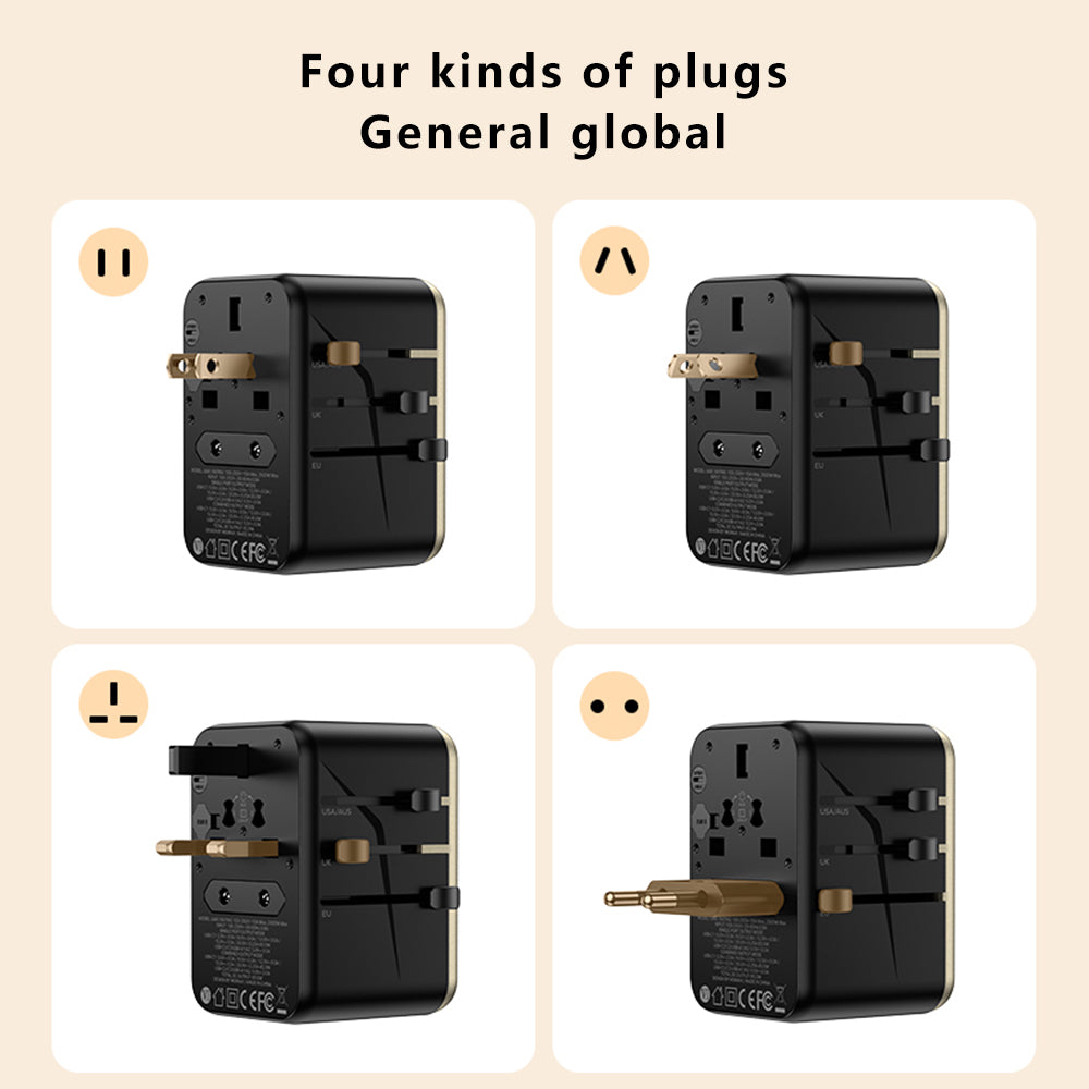 MOMAX UA8A 1-World PD 70W GaN 5 Ports + AC Travel Adapter Global Wall Charger