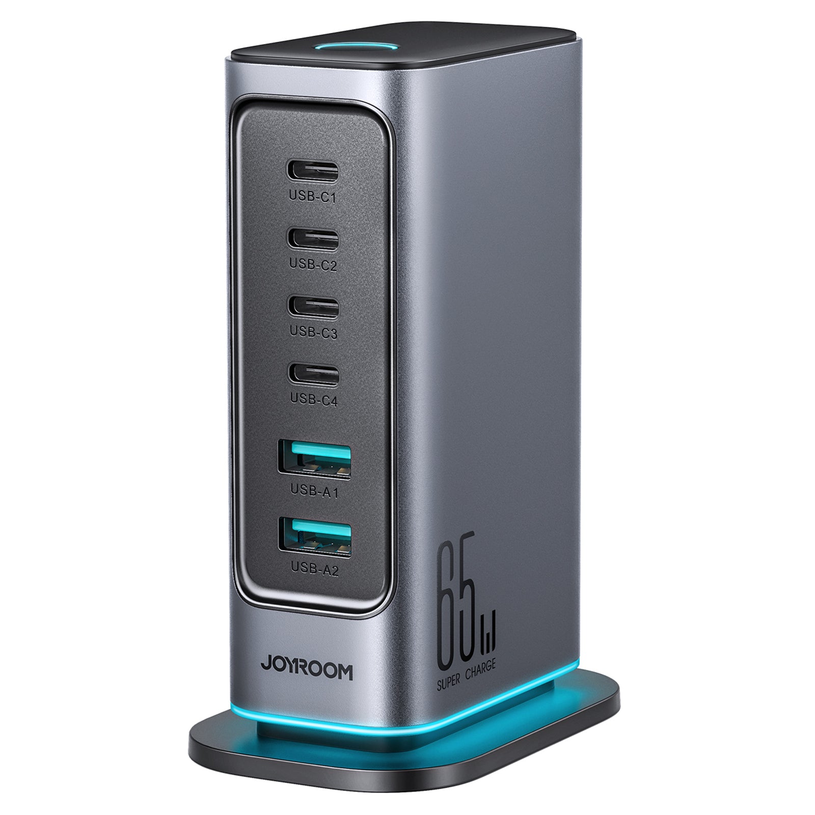 JOYROOM TCM02 65W 6-Port USB Desktop GaN Fast Charging Station Hub Wall Charger