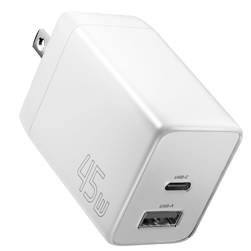 ESSAGER ES-CD40 45W GaN Travel Charger Type-C + USB-A Phone Tablet Power Adapter