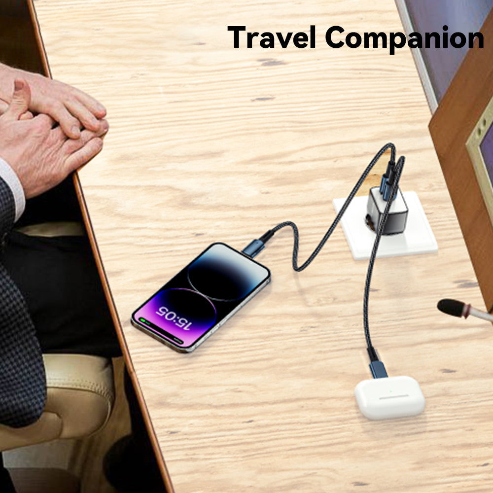 ESSAGER PD 33W Fast Charging Wall Charger USB-A + Type-C Travel GaN Adapter