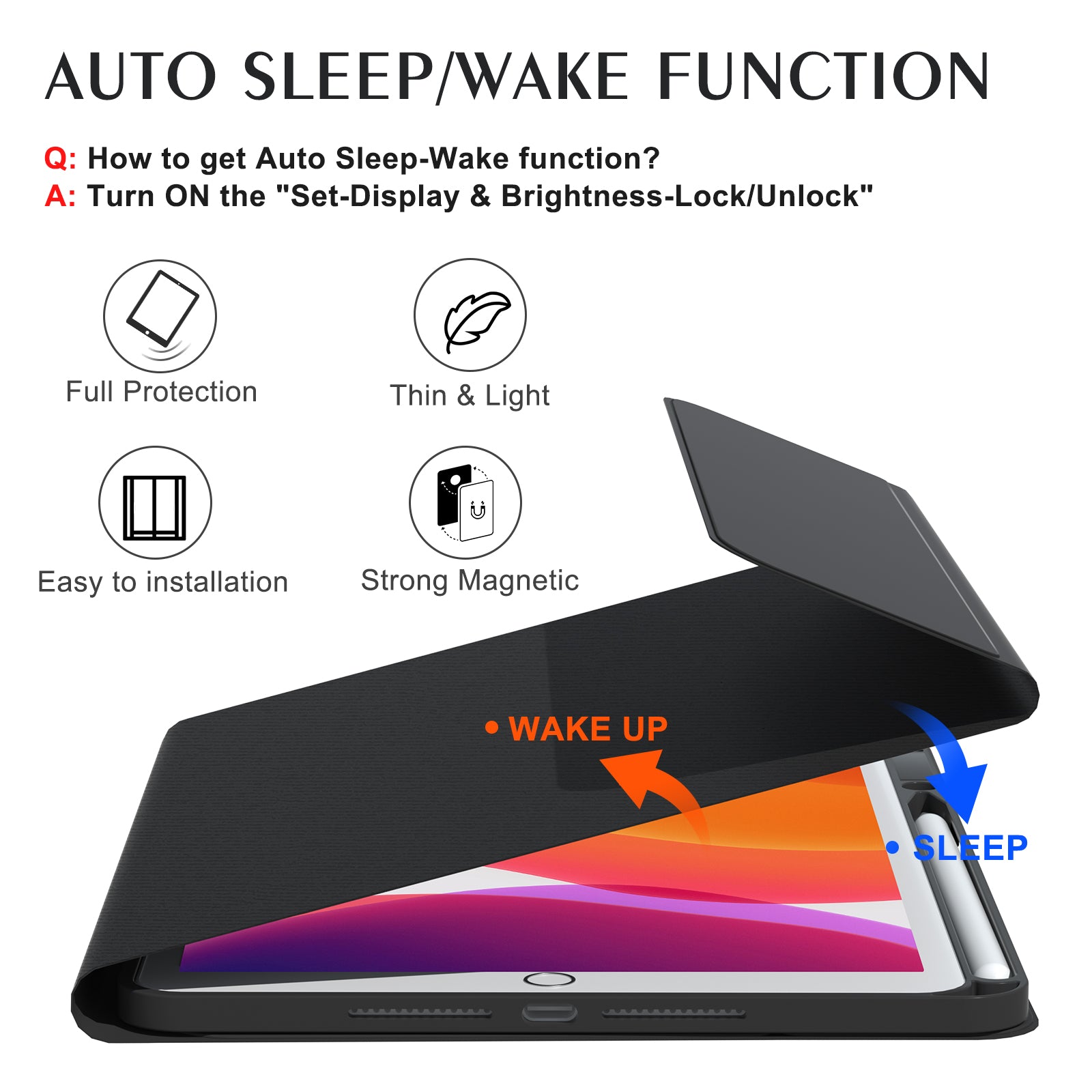For iPad 10.2 (2021) / (2019) / (2020) / iPad Pro 10.5-inch (2017) / Air 10.5 inch (2019) Backlit Bluetooth Keyboard Tablet Case