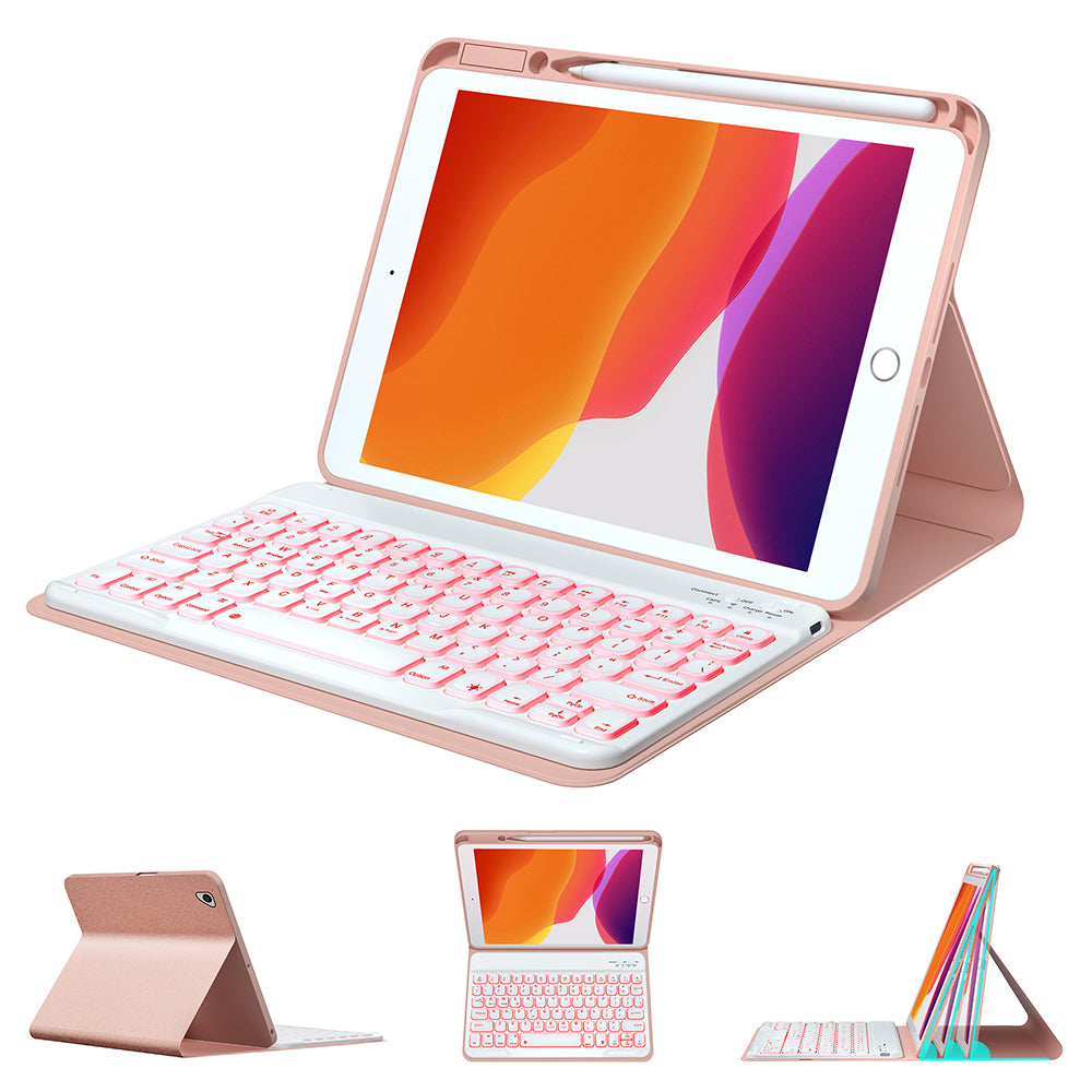 For iPad 10.2 (2021) / (2019) / (2020) / iPad Pro 10.5-inch (2017) / Air 10.5 inch (2019) Backlit Bluetooth Keyboard Tablet Case