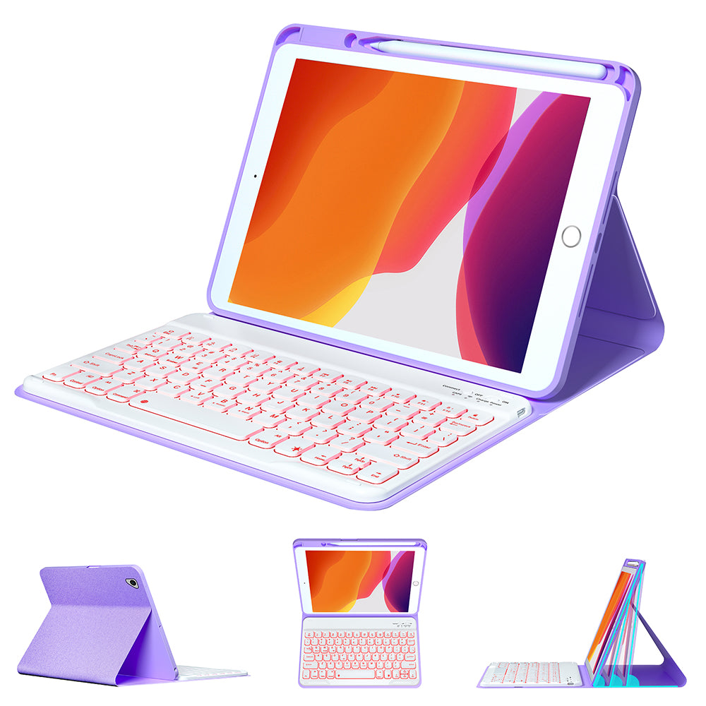 For iPad 10.2 (2021) / (2019) / (2020) / iPad Pro 10.5-inch (2017) / Air 10.5 inch (2019) Backlit Bluetooth Keyboard Tablet Case