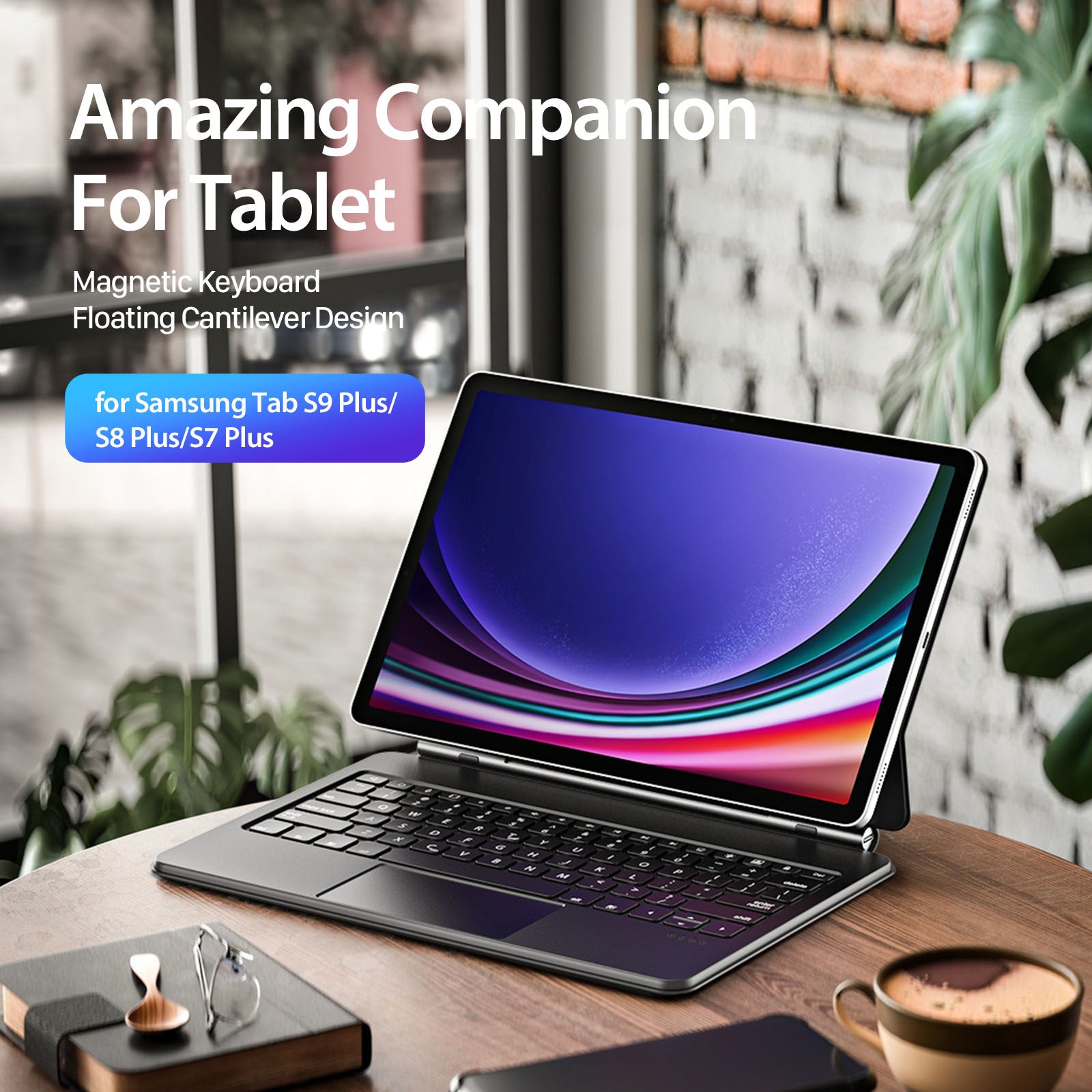 DUX DUCIS For Samsung Galaxy Tab S9+ / S8+ / S7+ Tablet Case Floating Magnetic Bluetooth Keyboard