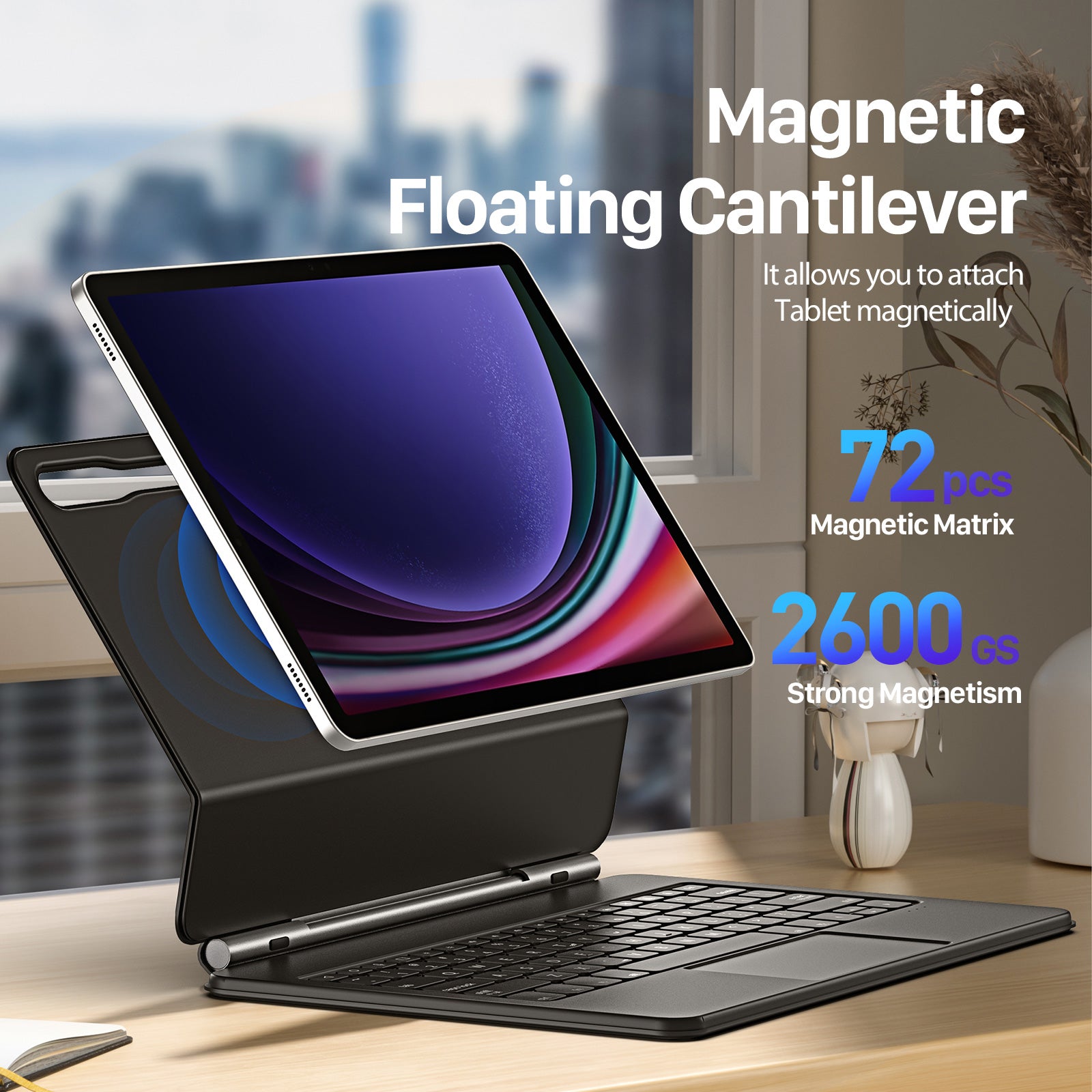 DUX DUCIS For Samsung Galaxy Tab S9+ / S8+ / S7+ Tablet Case Floating Magnetic Bluetooth Keyboard
