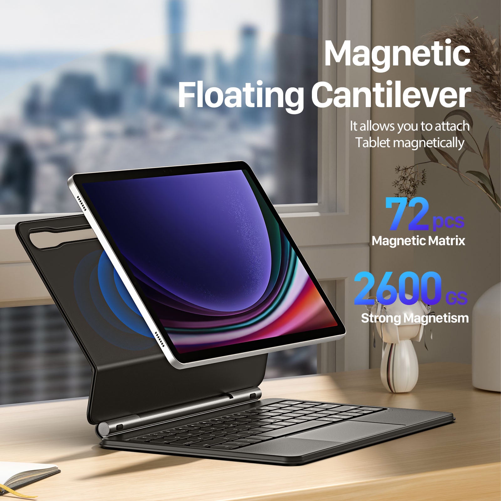 DUX DUCIS For Samsung Galaxy Tab S9 / S8 / S7 Floating Magnetic Keyboard Leather Tablet Case