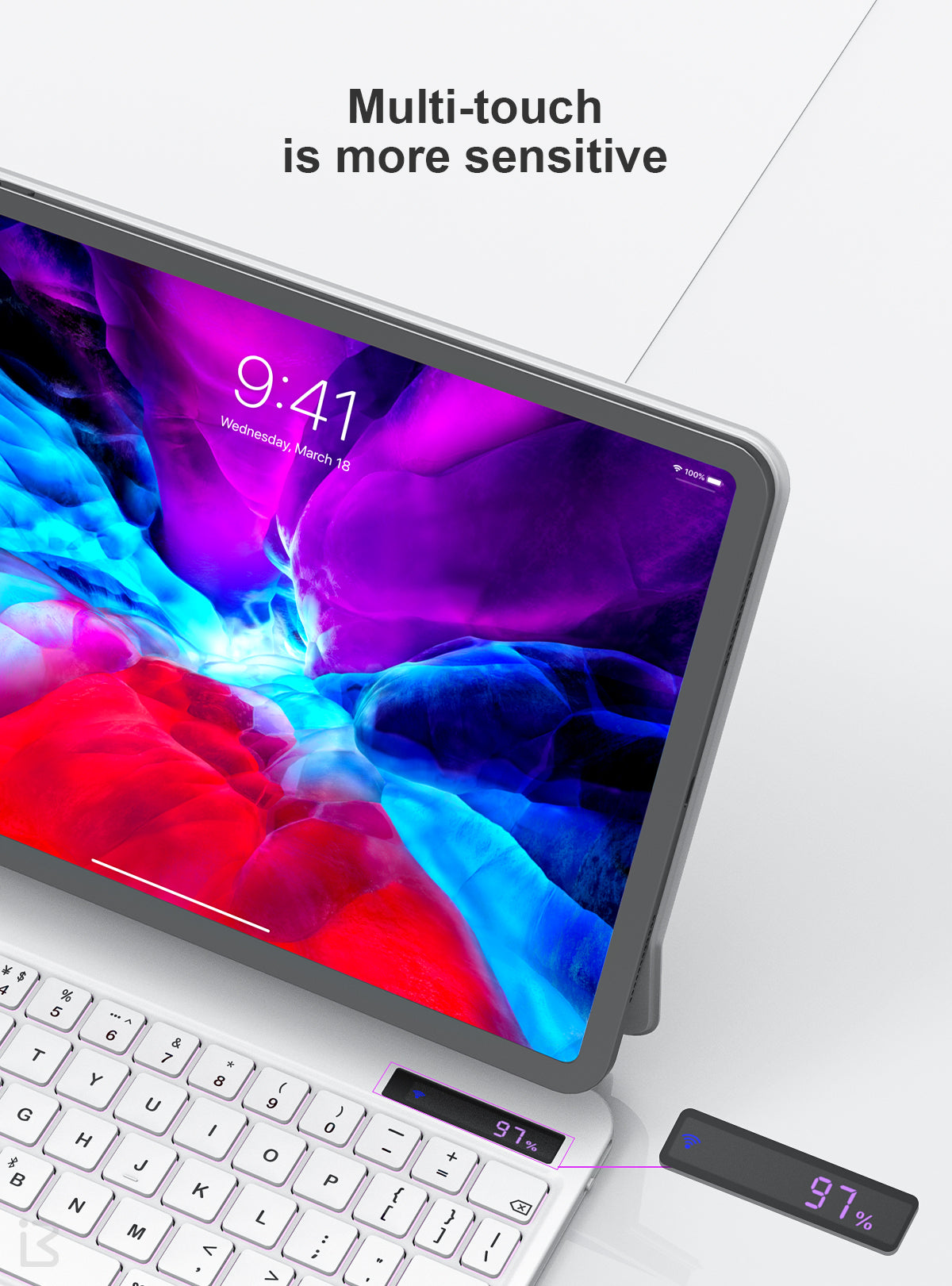 BENWIS ID-MKB For iPad 10.9 (2022) Magnetic Suspension Keyboard Leather Tablet Stand Case