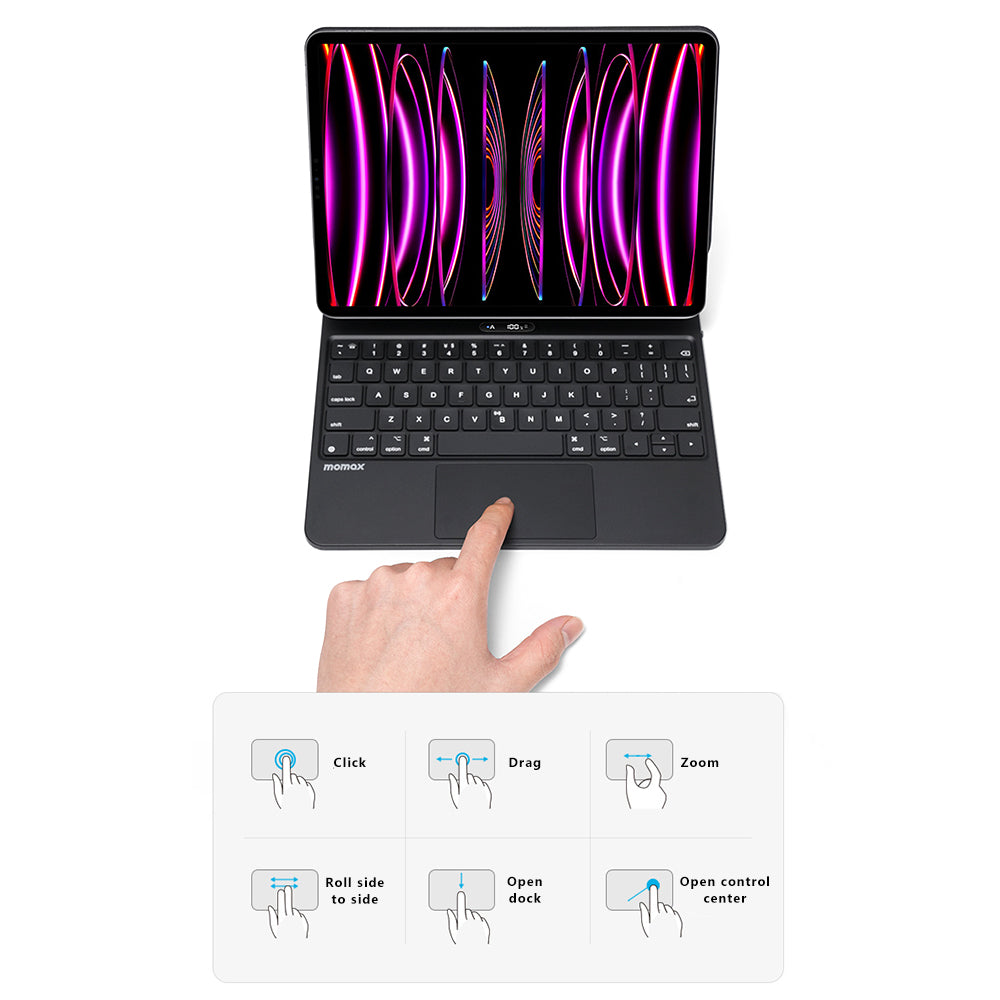 MOMAX MAG LINK Wireless Magnetic Keyboard for iPad Pro 12.9 Series Tablet Keyboard Case