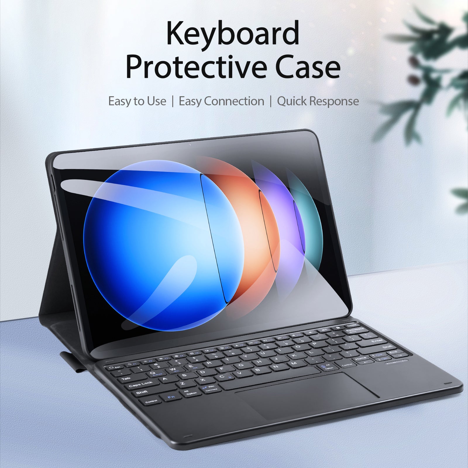 DUX DUCIS For Xiaomi Pad 6S Pro 12.4 Bluetooth Keyboard with PU Leather Tablet Case