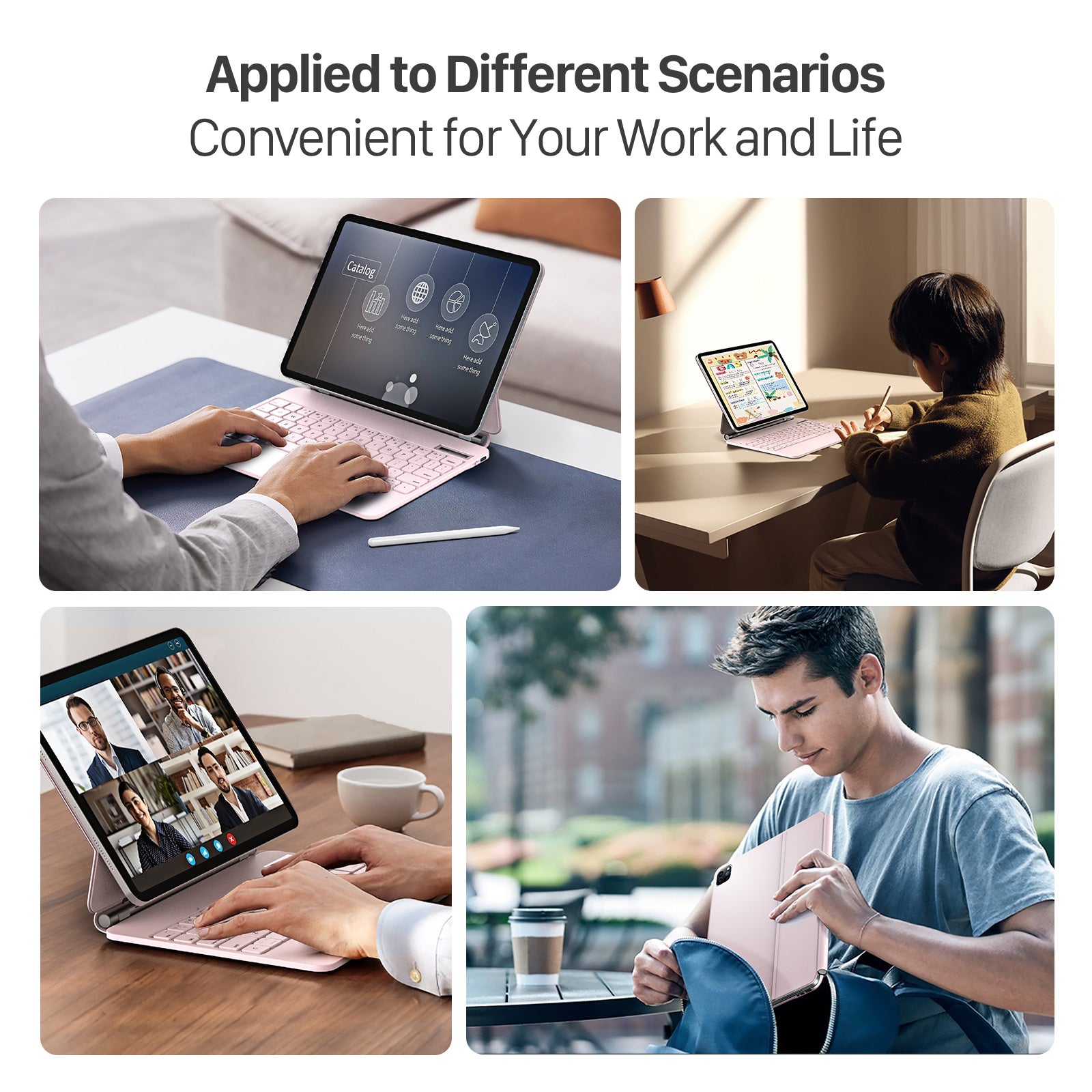 DUX DUCIS For iPad Air (2020) / (2022) / iPad Pro 11 (2018) / (2020) / (2021) / (2022) Leather Tablet Case with Magnetic Keyboard