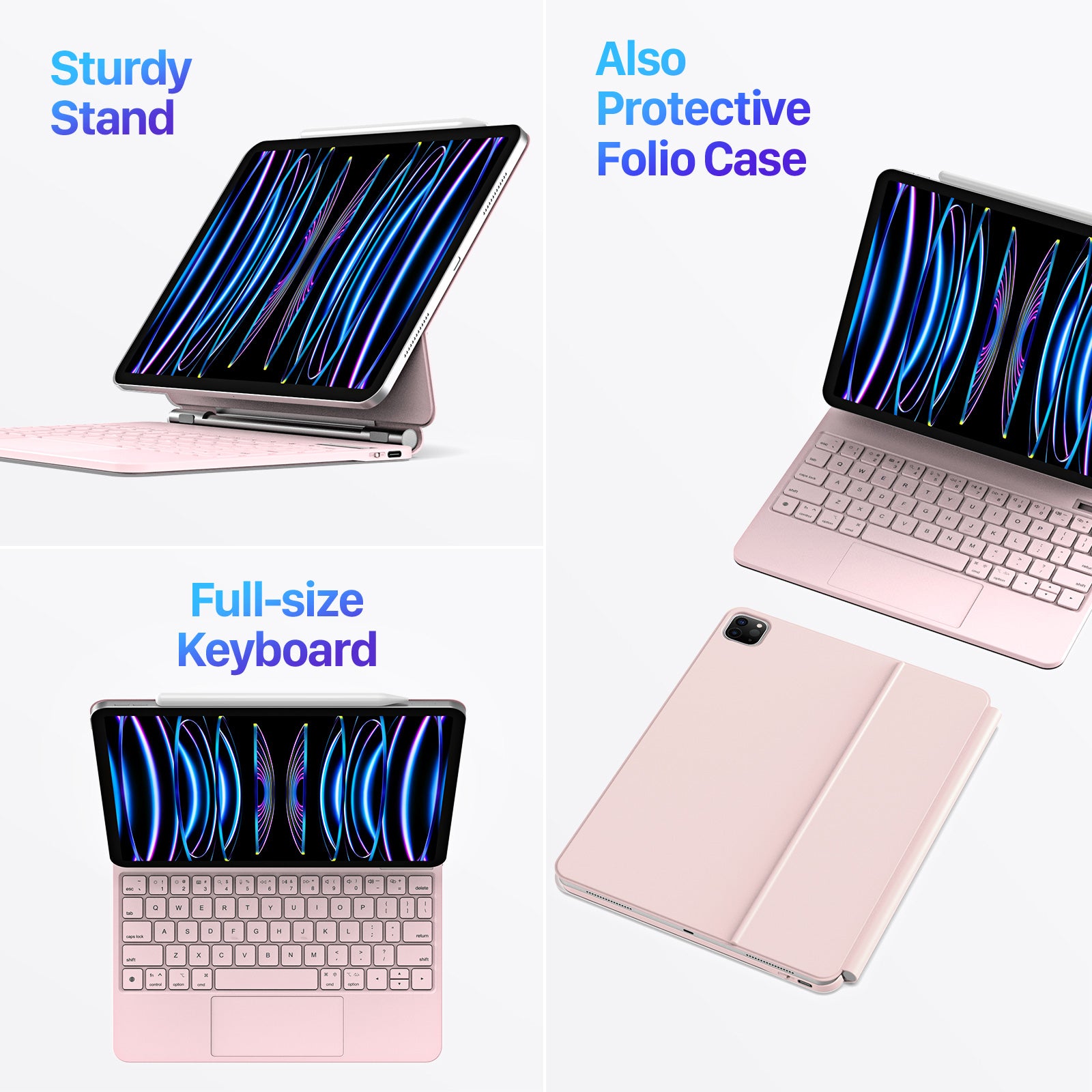 DUX DUCIS For iPad Air (2020) / (2022) / iPad Pro 11 (2018) / (2020) / (2021) / (2022) Leather Tablet Case with Magnetic Keyboard
