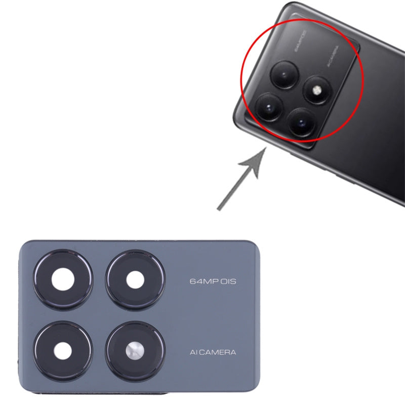 For Xiaomi Redmi K70E 5G OEM Back Camera Lens Holder Cover with Glass Part (without Logo)