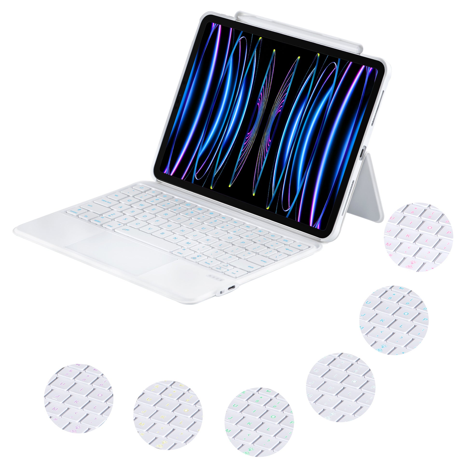 5206D-3B For iPad Air (2020) / (2022) / iPad Pro 11 (2018) / (2020) / (2021) / (2022) Super Thin Bluetooth Keyboard for Tablet