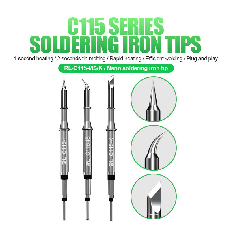 RELIFE RL-C115 Soldering Iron Tip Replacement Head for Phone Motherboard Micro Welding Tool
