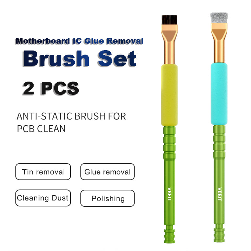 VBEST VBST-81 2Pcs PCB Circuit Board Cleaning Brush Motherboard IC Tin / Glue Remover