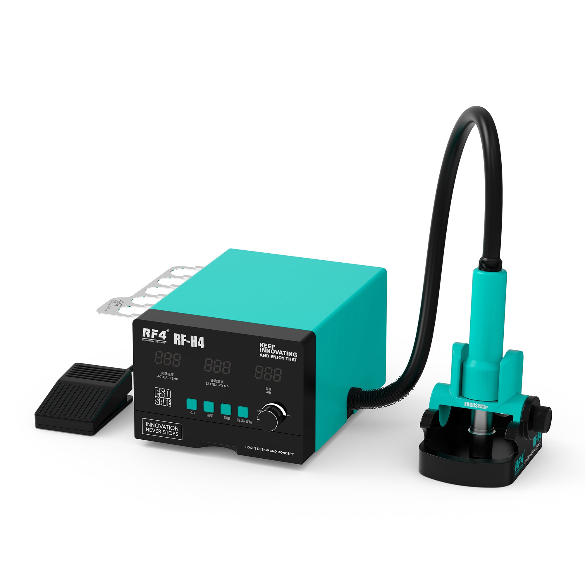 RF4 RF-H4 Hot Air Gun Soldering Station with Digital Screen 1200W Rework Welding Equipment with Pedal
