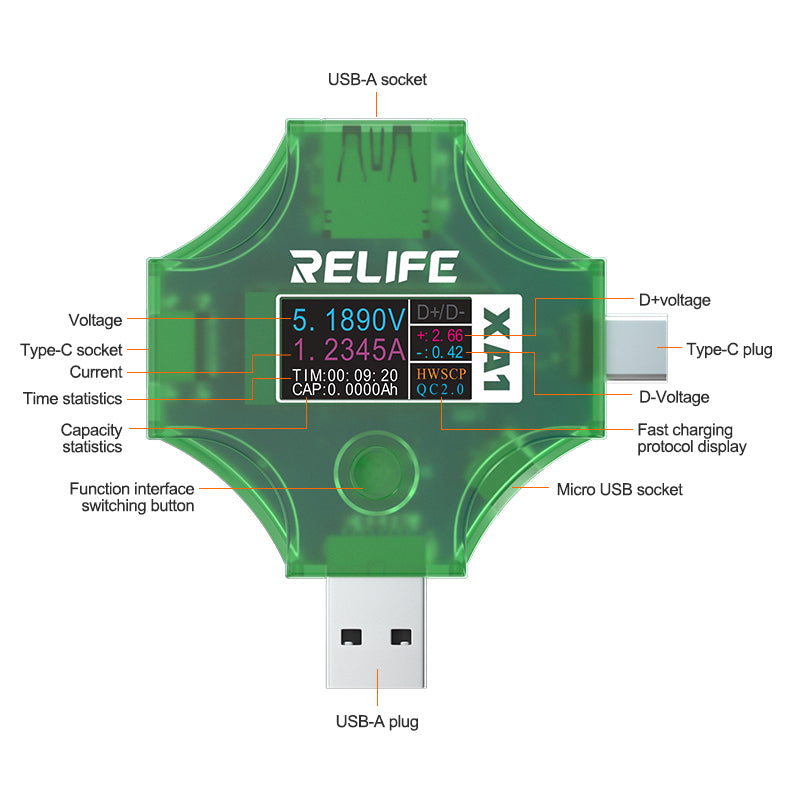 RELIFE XA1 Current Voltage Multifunctional Tester Automatic Identification Detector
