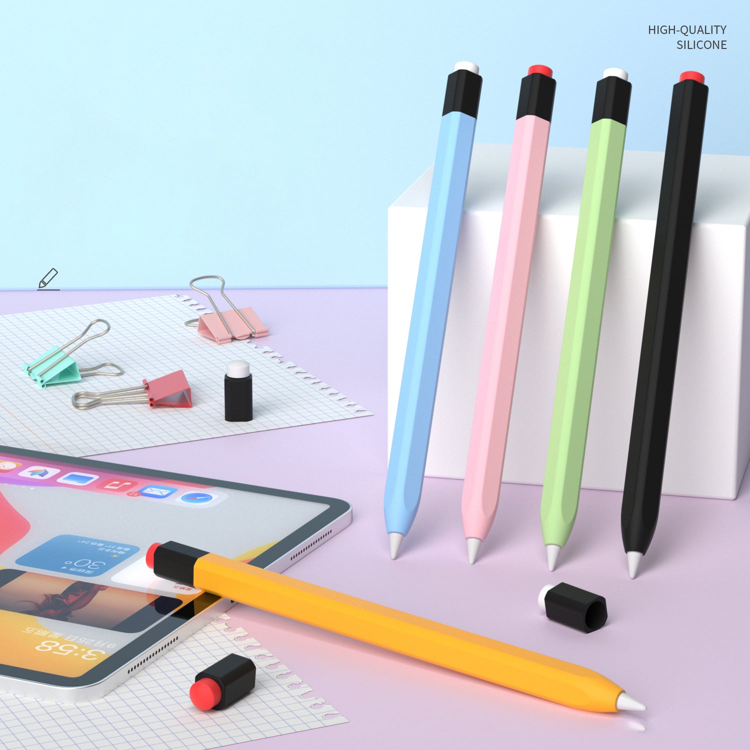 For Apple Pencil (1st Generation) Protective Sleeve Scratch-proof Silicone Stylus Pen Cover