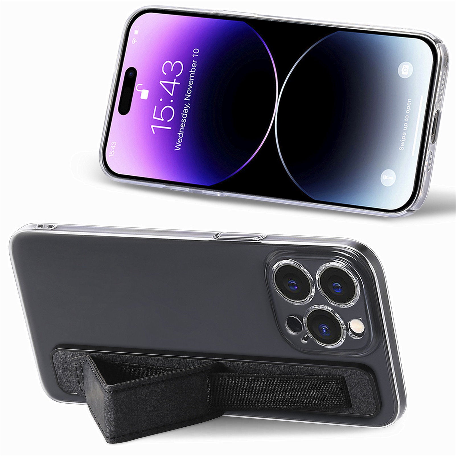 SP-03 Phone Finger Grip Holder with Kickstand Function Self-Adhesive Wristband