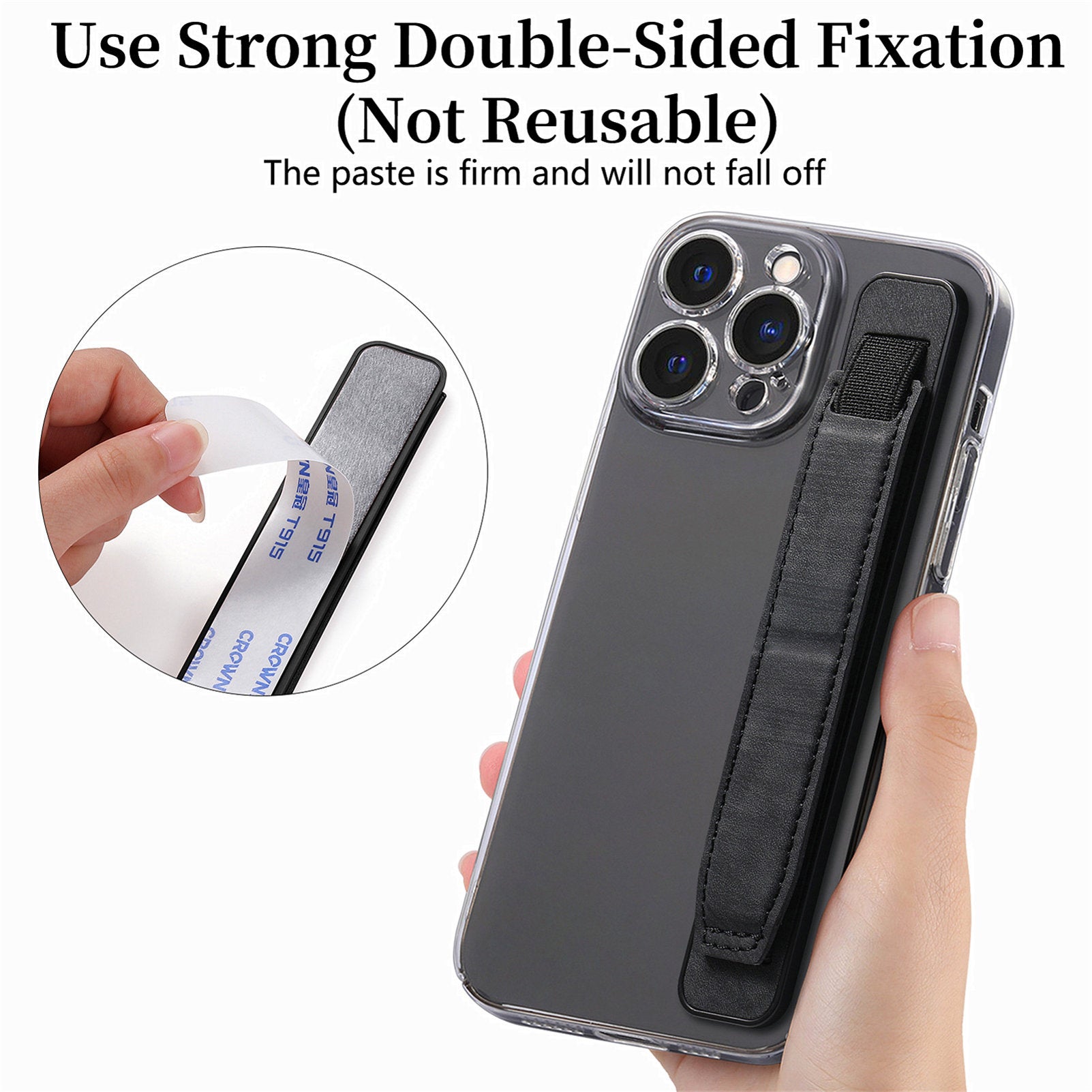 SP-03 Phone Finger Grip Holder with Kickstand Function Self-Adhesive Wristband