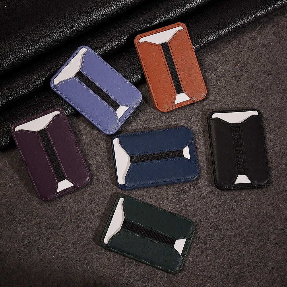 MRC058 Cell Phone Folding Magnetic Kickstand with Card Holder, Elastic A-Model