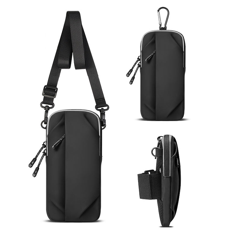 Outdoor Sports Fitness Armband Pouch Men Women Mobile Phone Arm Bag with Shoulder Strap