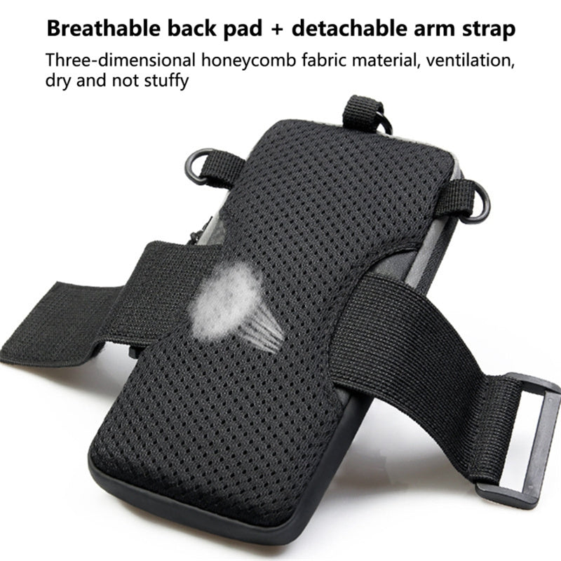 Outdoor Sports Fitness Armband Pouch Men Women Mobile Phone Arm Bag with Shoulder Strap