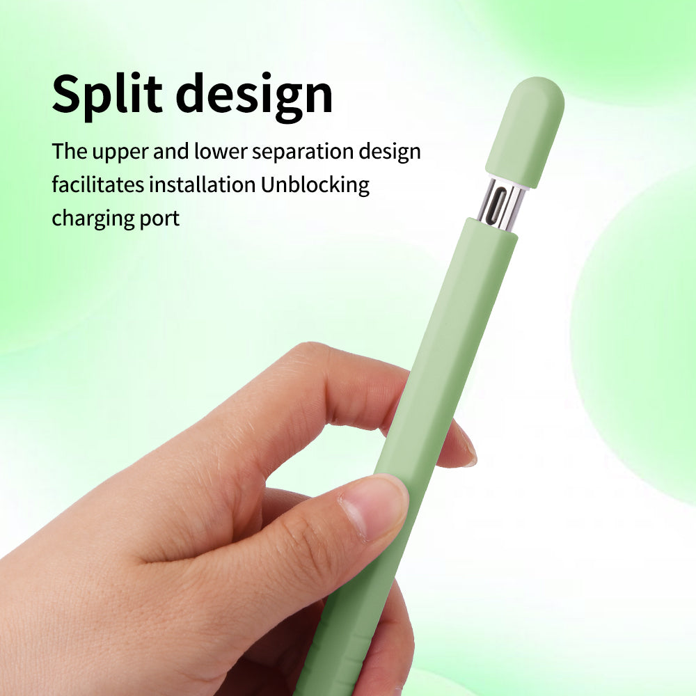 For Apple Pencil (USB-C) Silicone Sleeve Anti-Drop Stylus Pencil Protective Case with Tip Cap