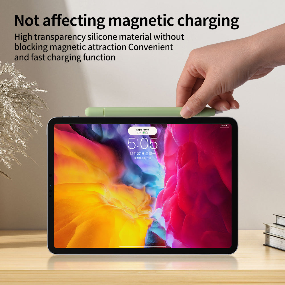 For Apple Pencil (USB-C) Silicone Sleeve Anti-Drop Stylus Pencil Protective Case with Tip Cap