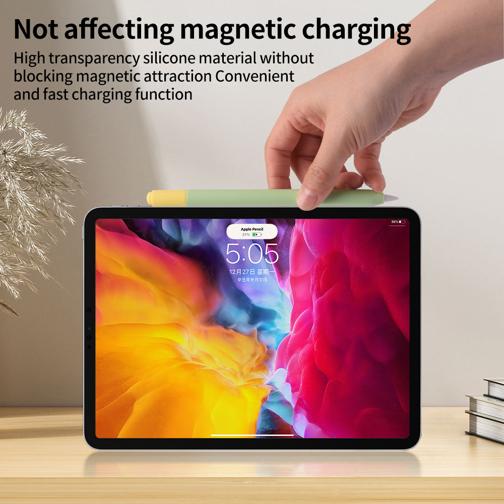 For Apple Pencil (USB-C) Silicone Sleeve with 2 Tip Caps, Drop-Proof Stylus Protective Case