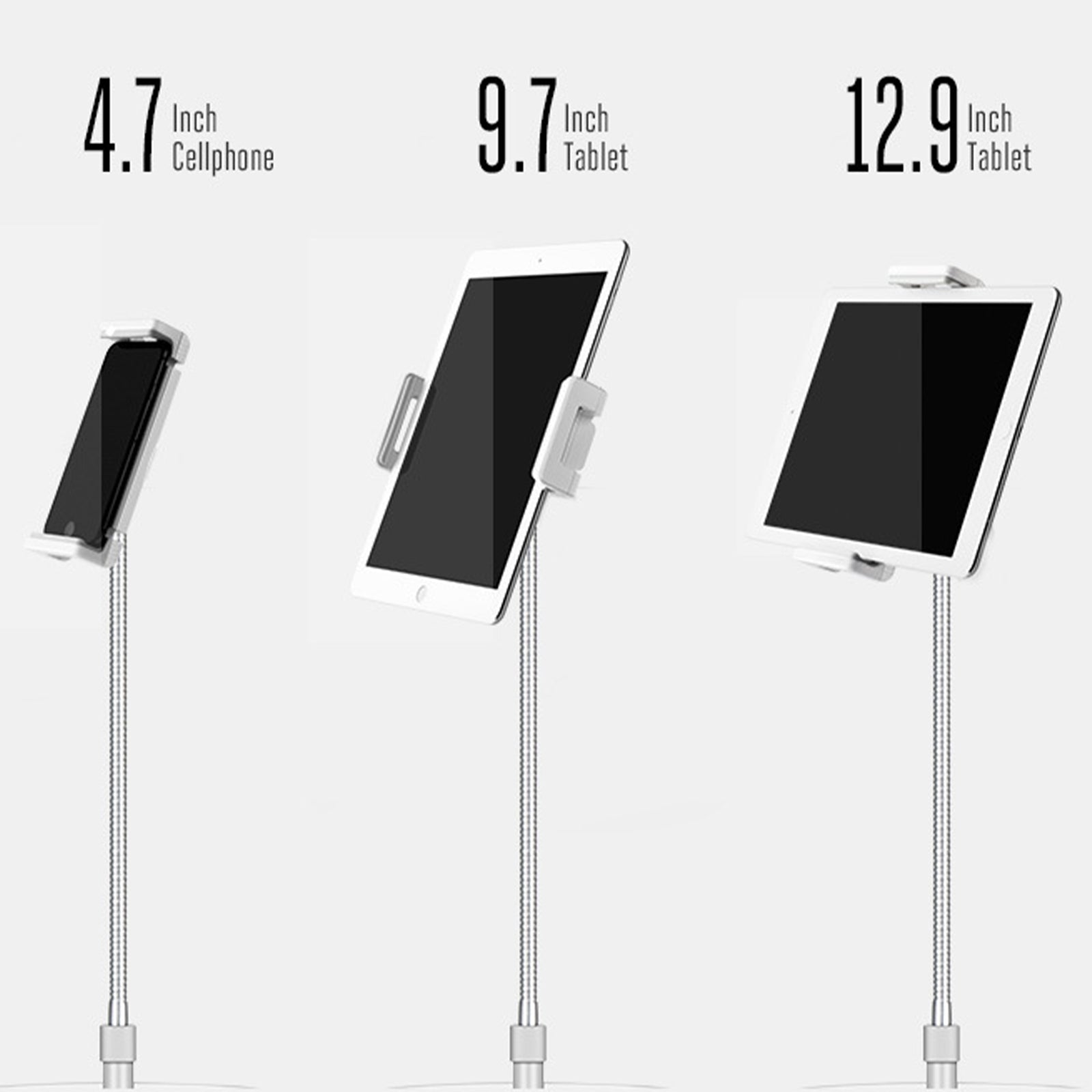 UP-9ST Phone Tablet Holder for iPhone 16 / 16 Ultra / 16 Pro / 16 Pro Max Floor Stand Aluminum Alloy+ABS Angle Adjustable Lazy Phone Bracket