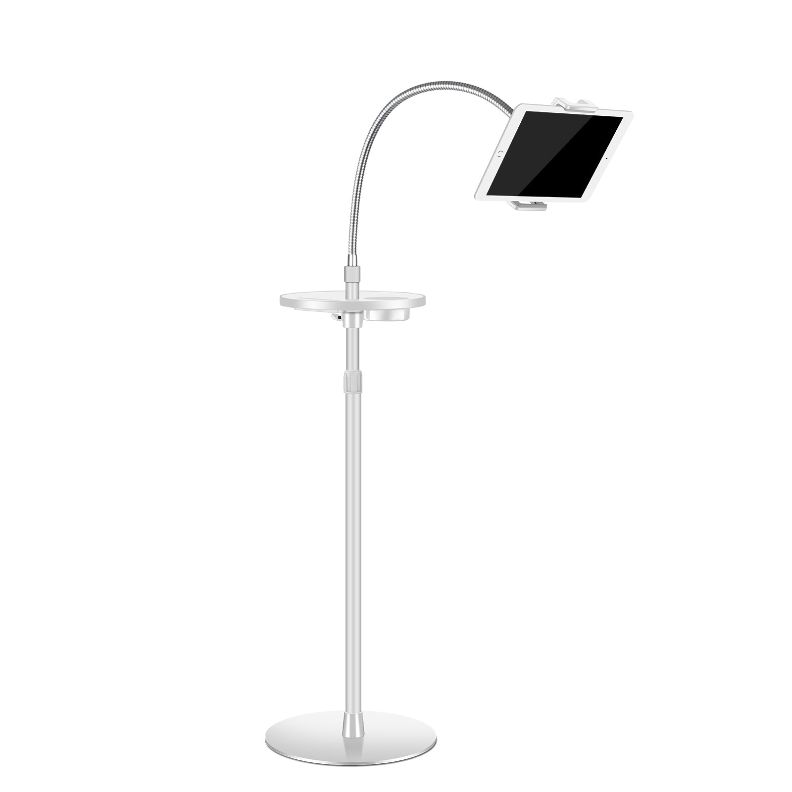 UP-9ST Phone Tablet Holder for iPhone 16 / 16 Ultra / 16 Pro / 16 Pro Max Floor Stand Aluminum Alloy+ABS Angle Adjustable Lazy Phone Bracket