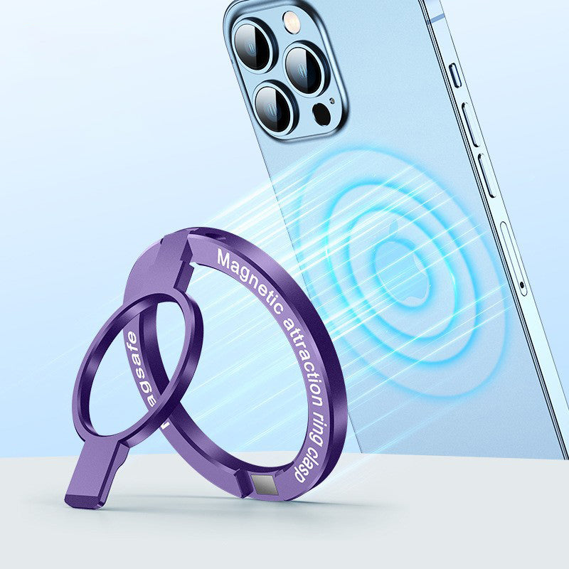 Foldable Magnetic Kickstand Zinc Alloy Phone Finger Ring Holder Stand