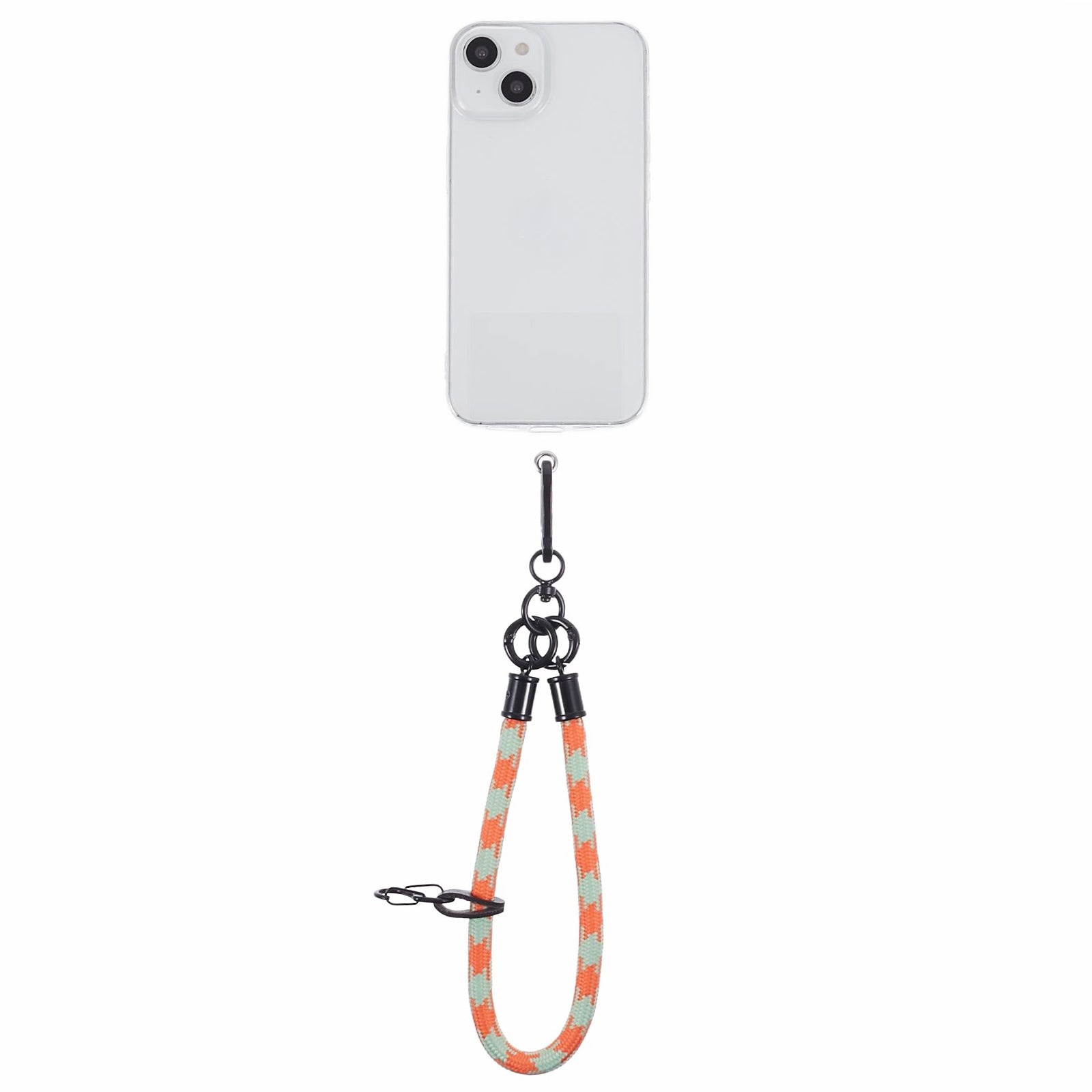 8mm 30cm Phone Wrist Strap Dual Color Short Lanyard with Patch for Camera ID Badge Keys