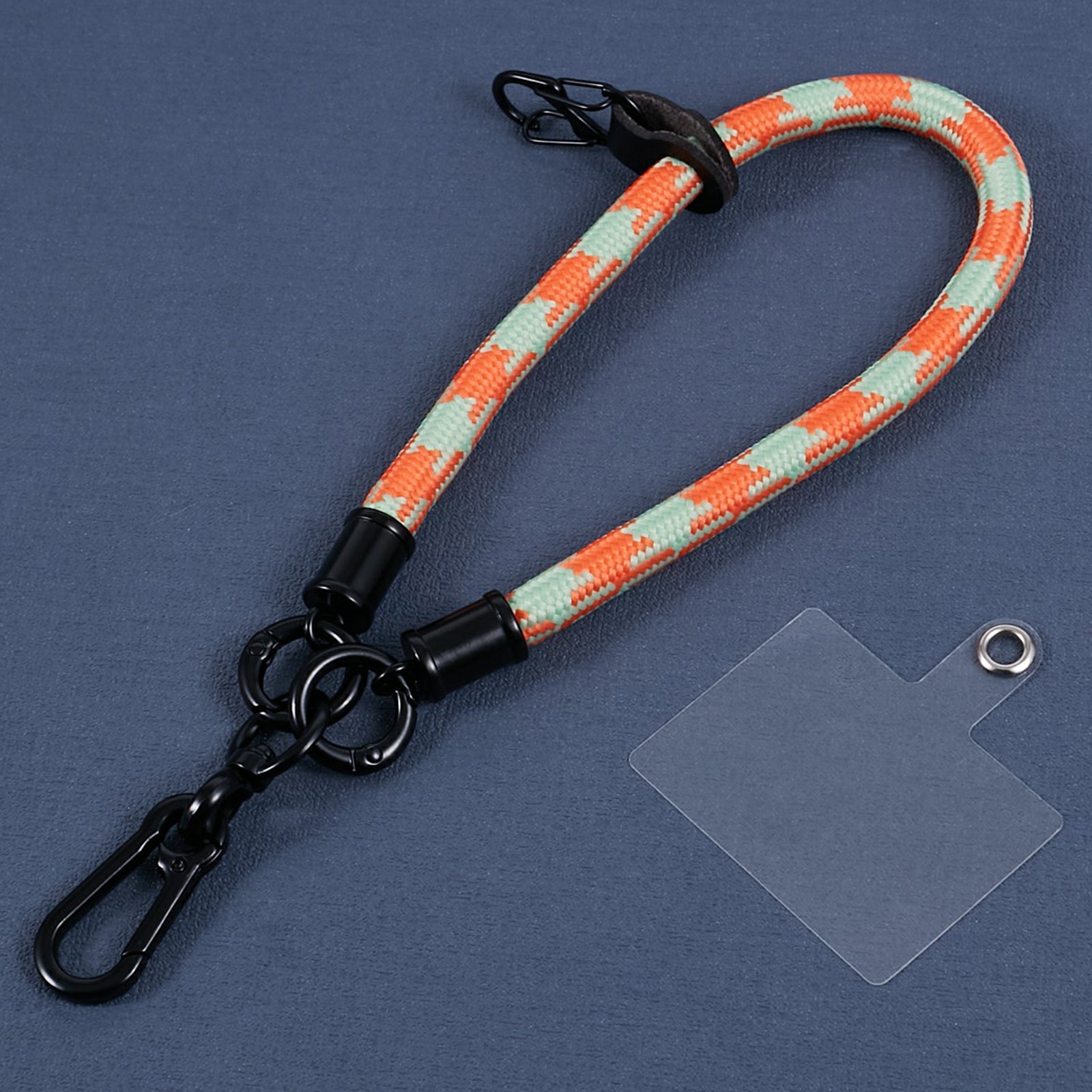 8mm 30cm Phone Wrist Strap Dual Color Short Lanyard with Patch for Camera ID Badge Keys