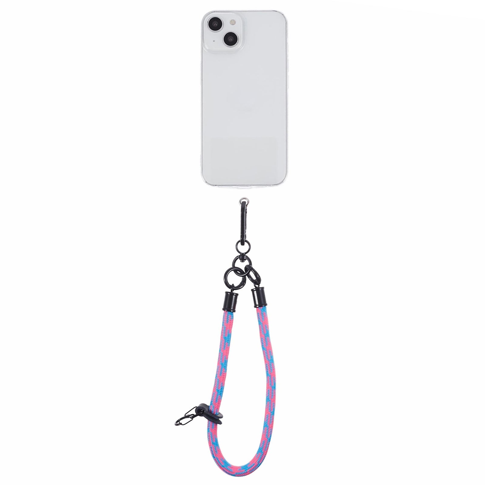 8mm 30cm Phone Wrist Strap Dual Color Short Lanyard with Patch for Camera ID Badge Keys