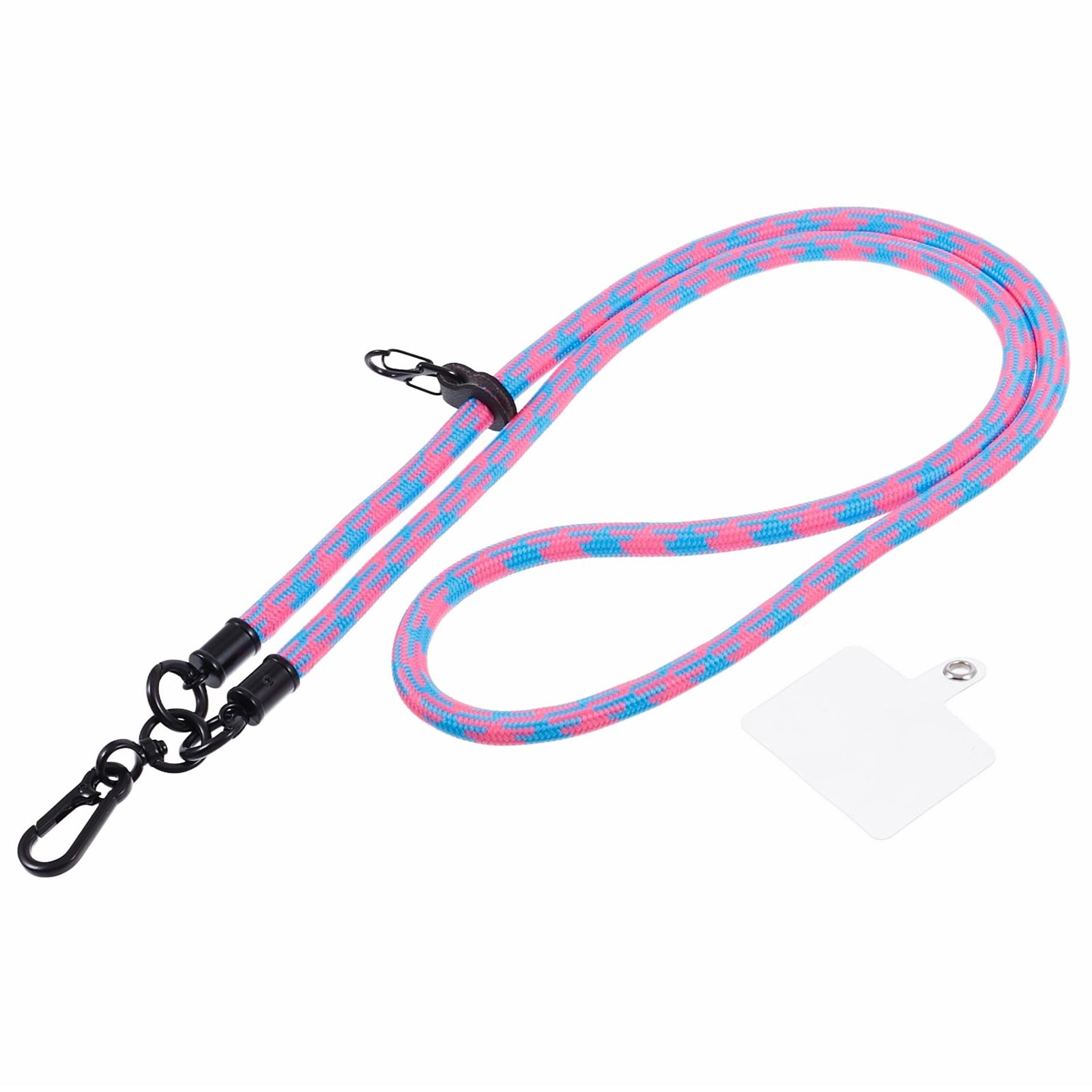 Cell Phone Strap 8mm Thickness Anti-Theft Adjustable Nylon Neck Lanyard with Clear Patch