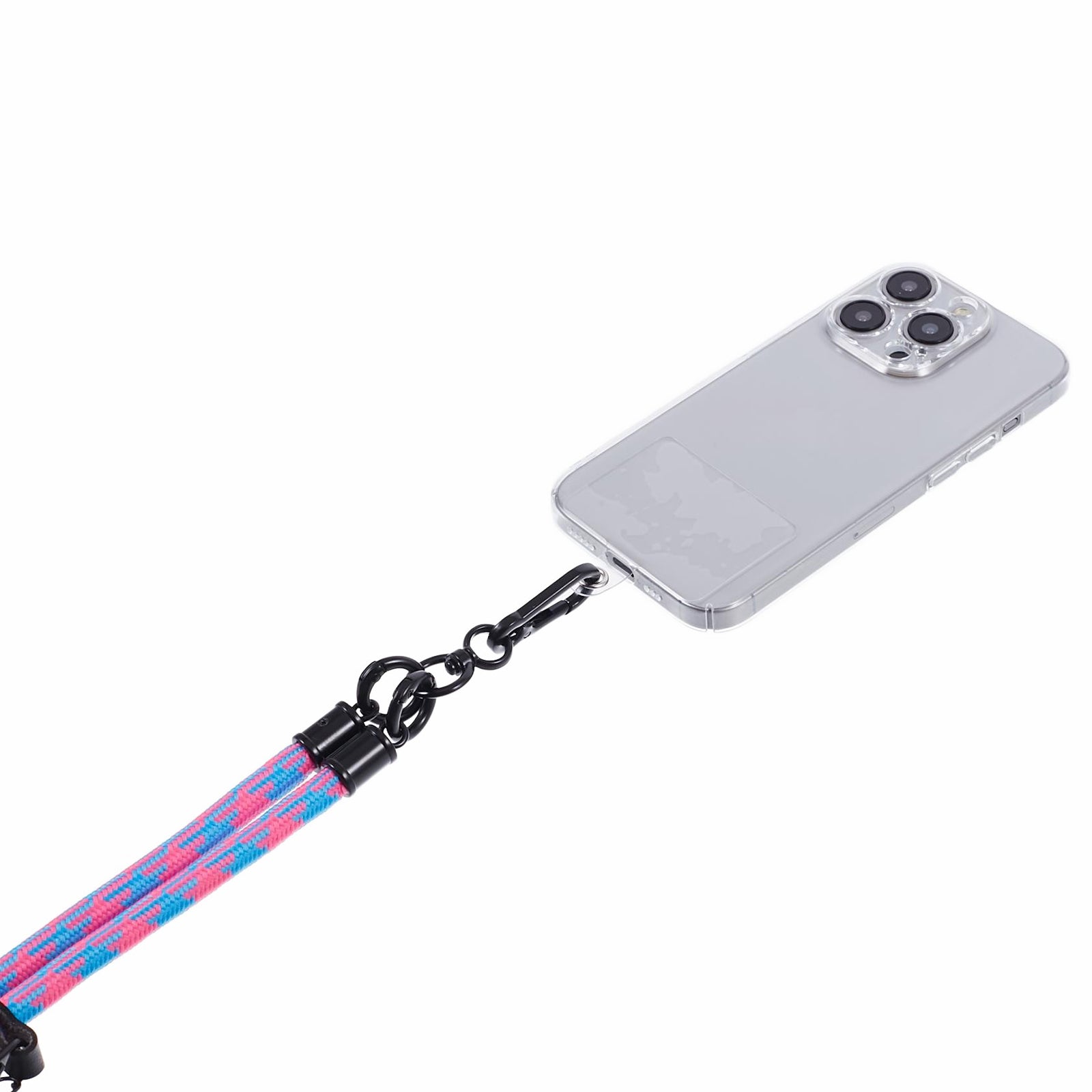 Cell Phone Strap 8mm Thickness Anti-Theft Adjustable Nylon Neck Lanyard with Clear Patch