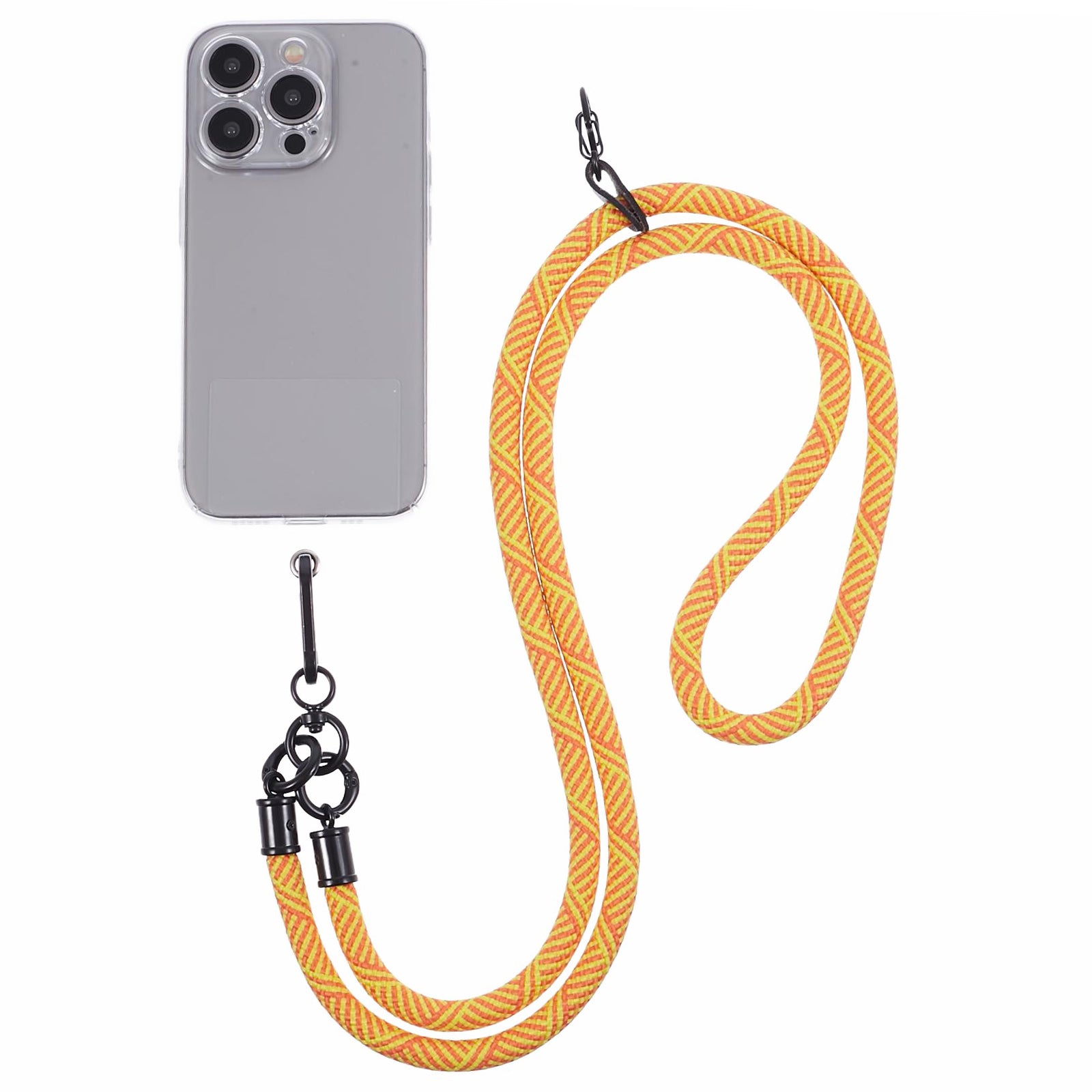 Crossbody Phone Lanyard 8mm Thickness Adjustable Phone Neck Strap with Tether Tab